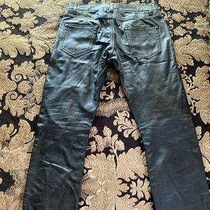 Saint Laurent Black Grained Leather Jeans